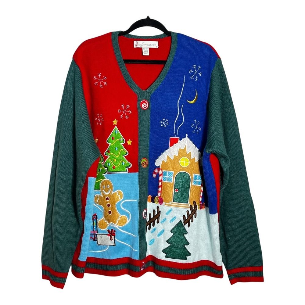 Jolly Sweaters‎ Mens Gingerbread House Christmas Sweater Size 2XL XXL